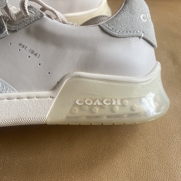 Chalk leather Coach sneakers. - Picture 2 of 3